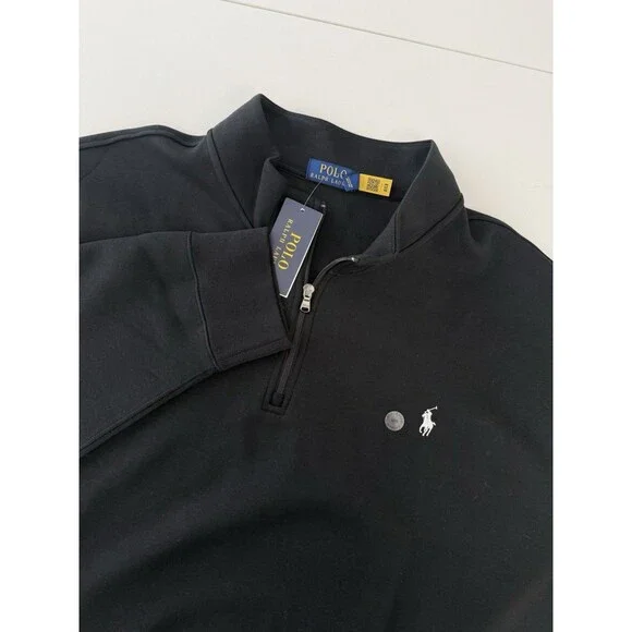 Polo Ralph Lauren Men's Double-Knit Quarter-Zip Pullover 4XB Black NWT